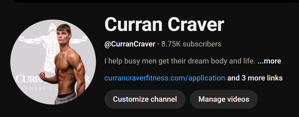 Curran Craver YouTube channel — @CurranCraver, 8.75K subscribers